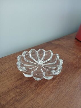 Vintage Heisy Crystolite Clear Glass Coaster Jewelry Dish